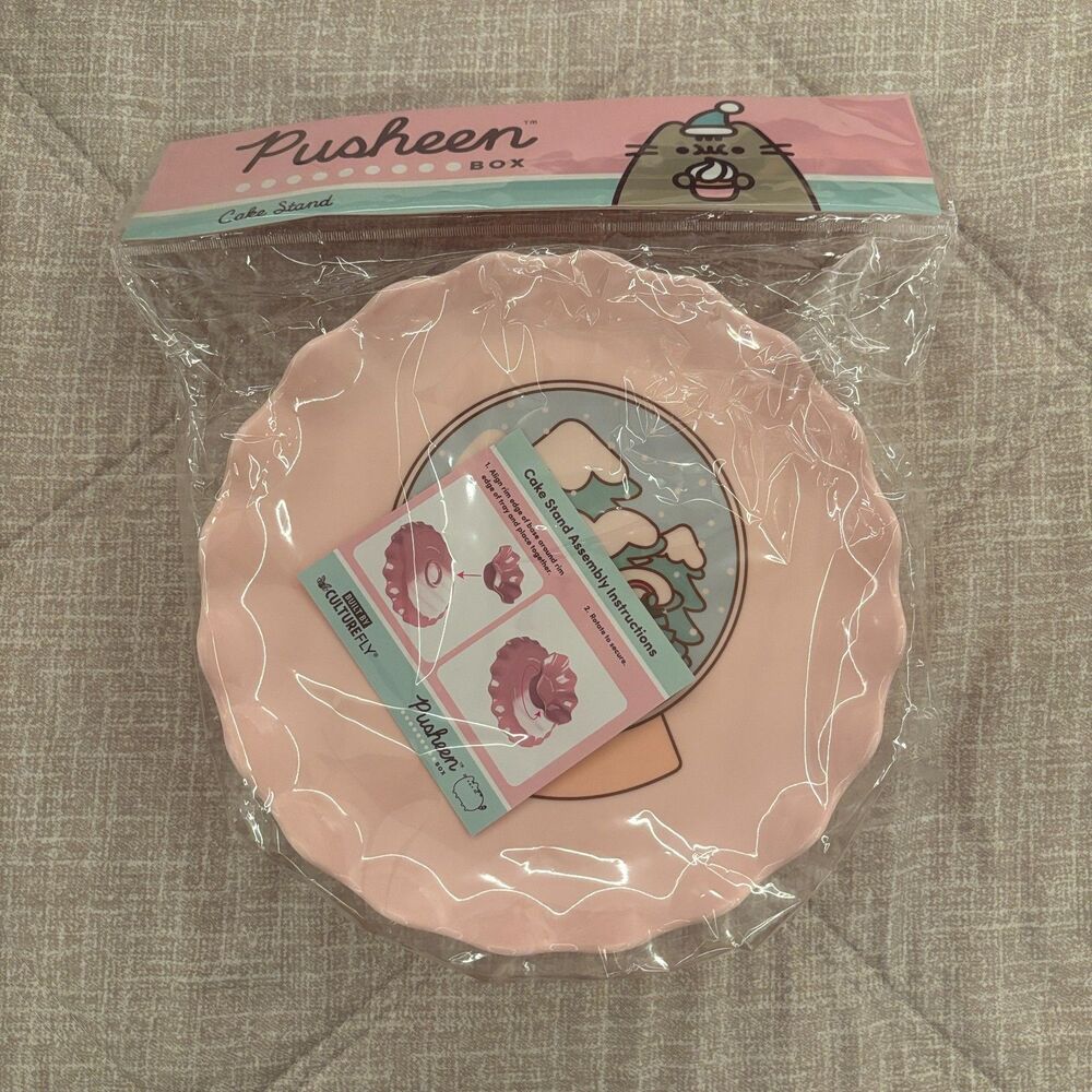 NIP Pusheen Box Exclusive Pink Winter Cake Stand Dessert Tray CultureFly